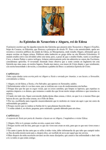 Galician - The Epistles of Jesus Christ and Abgarus King of Edessa