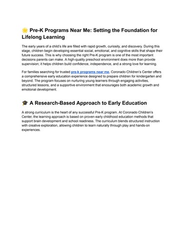 _Pre-K Programs Near Me_ Setting the Foundation for Lifelong Learning