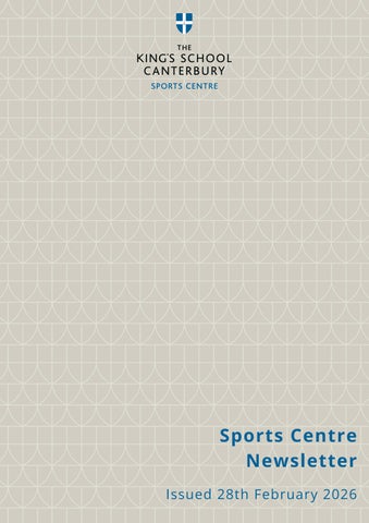 Sports Centre Newsletter February 2026
