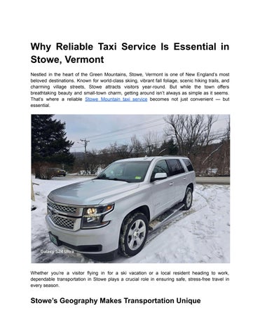 Stowe's Mountain Top Taxi