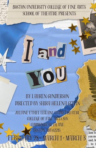 I and You | Boston University School of Theatre Program