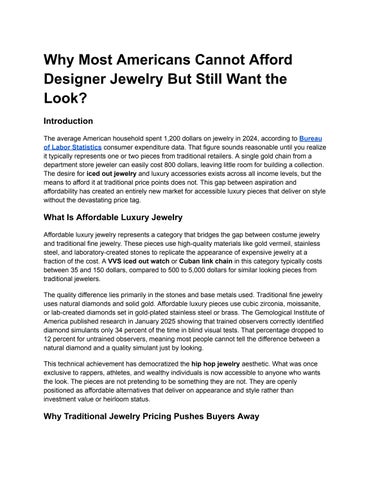 Why Most Americans Cannot Afford Designer Jewelry But Still Want the Look?