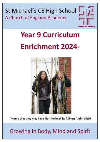 Year 9 Curriculum Enrichment booklet