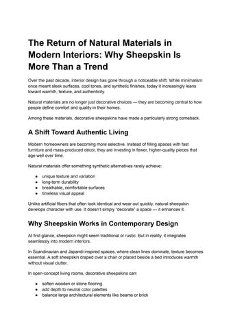 Why Sheepskin Is More Than a Trend