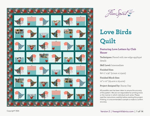 Love Birds Quilt - Version 2
