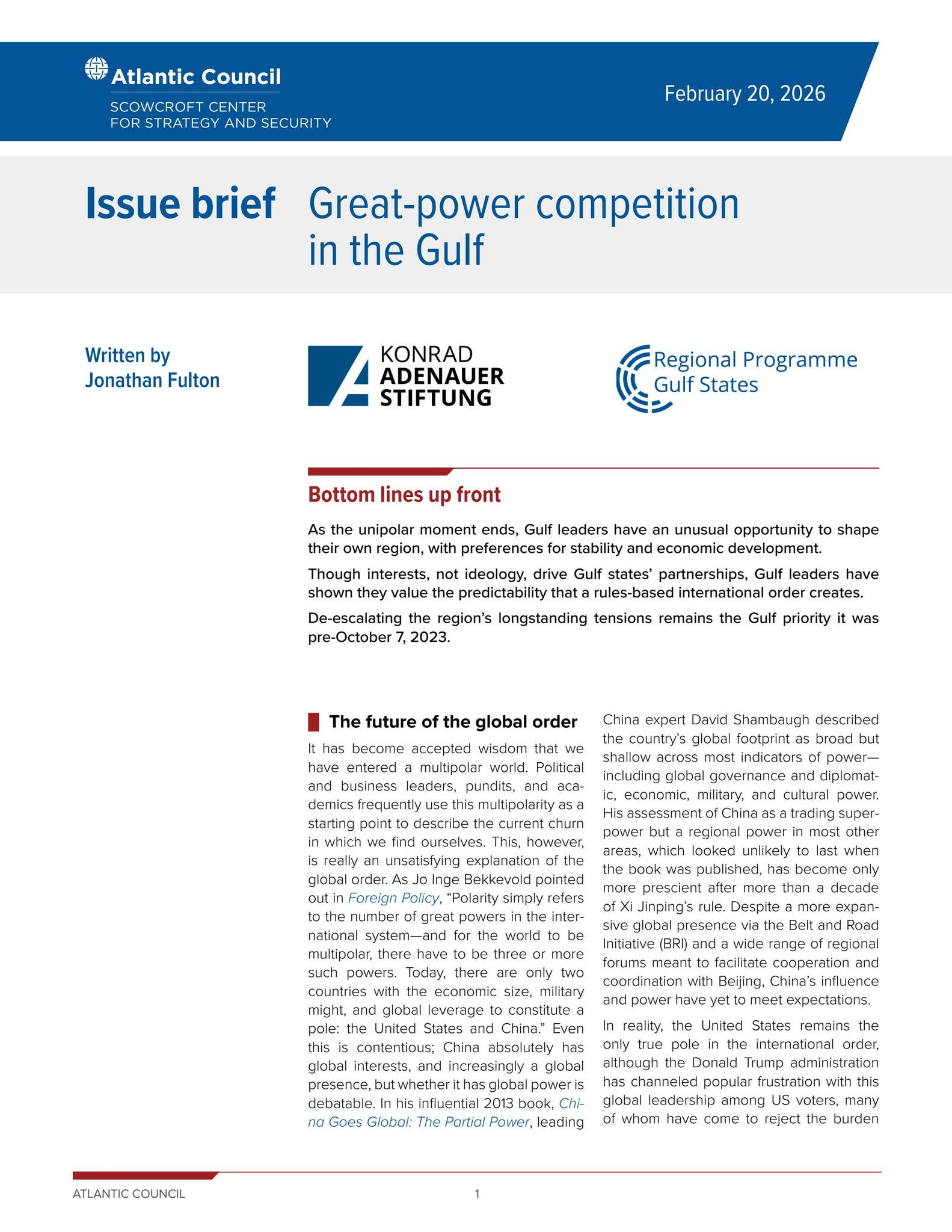 great power competition in the gulf by Atlantic Council - Issuu