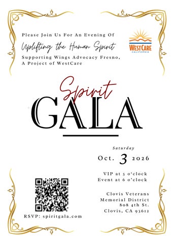 2026 Spirit Gala Sponsorship Packet | WestCare California & Wings Advocacy Fresno