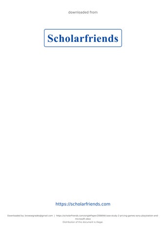 Pricing Games: Sony PlayStation and Microsoft Xbox Case Study #2