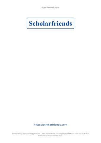 Car Value Case_Study FINAL