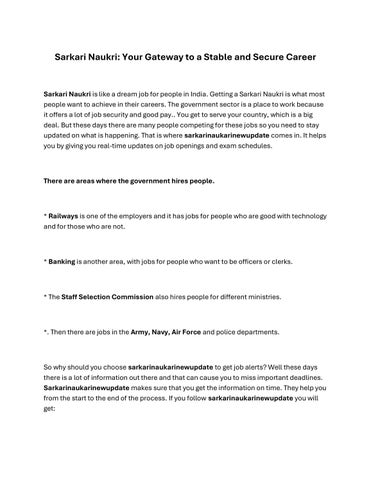 Sarkari Naukri