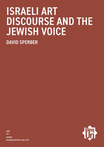 Israeli Art Discourse and the Jewish Voice by David Sperber