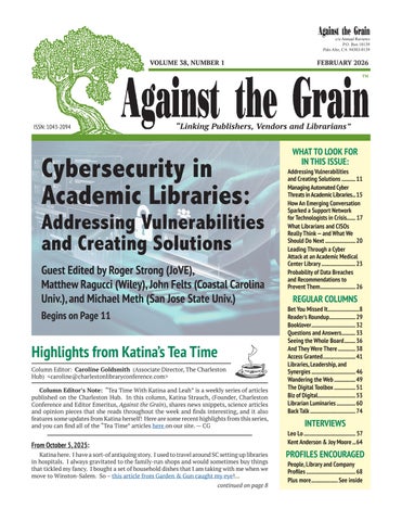 Against the Grain, February, 2026 V38-1