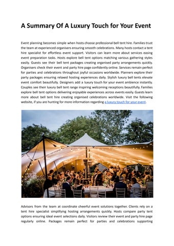 A Summary Of A Luxury Touch for Your Event