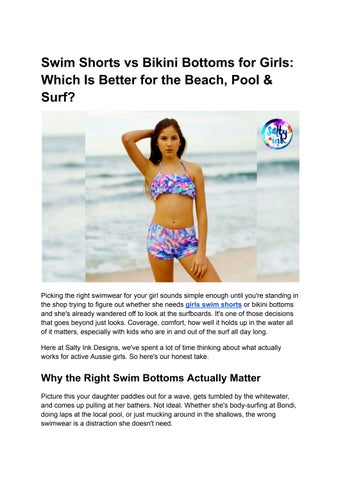 Swim Shorts vs Bikini Bottoms for Girls_ Which Is Better for the Beach, Pool & Surf