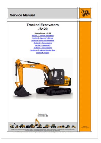 JCB Tracked Excavators JS81 Service Manual 9813/1300-02 PDF