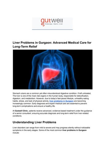 Liver Problems in Gurgaon: Advanced Medical Care for Long-Term Relief
