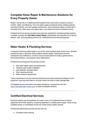 Complete Home Repair & Maintenance Solutions for Every Property Owner