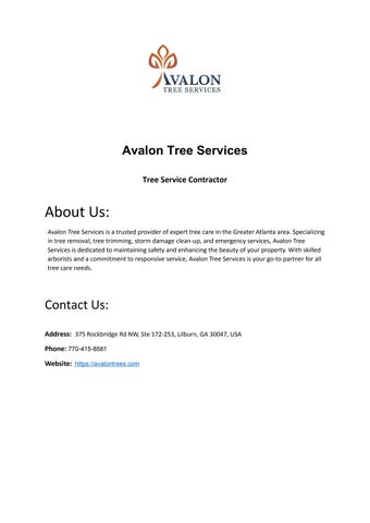 Avalon Tree Services