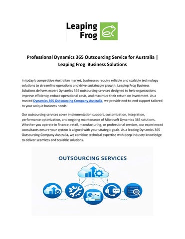 Professional Dynamics 365 Outsourcing Service for Australia _ Leaping Frog  Business Solutions