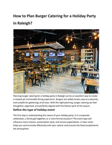 How to Plan Burger Catering for a Holiday Party in Raleigh_