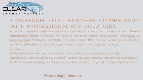 TRANSFORM YOUR BUSINESS CONNECTIVITY WITH PROFESSIONAL WIFI SOLUTIONS