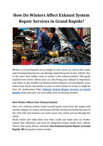 How Do Winters Affect Exhaust System Repair Services in Grand Rapids_