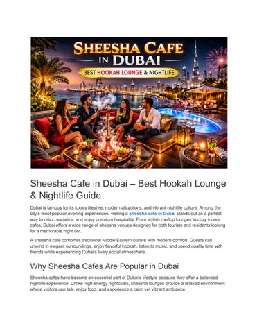 Sheesha Cafe in Dubai – Best Hookah Lounge & Nightlife Guide