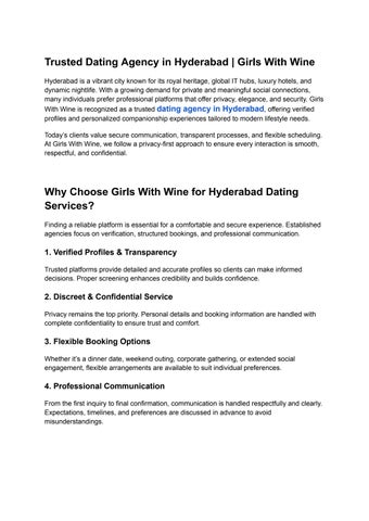 Trusted Dating Agency in Hyderabad _ Girls With Wine