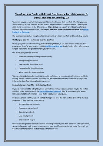 Transform Your Smile With Expert Oral Surgery, Porcelain Veneers