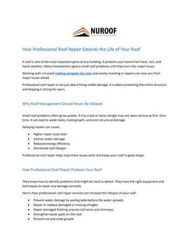 How Professional Roof Repair Extends the Life of Your Roof