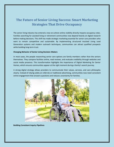 The Future of Senior Living Success: Smart Marketing Strategies That Drive Occupancy