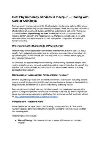 best physiotherapy services in inderpuri