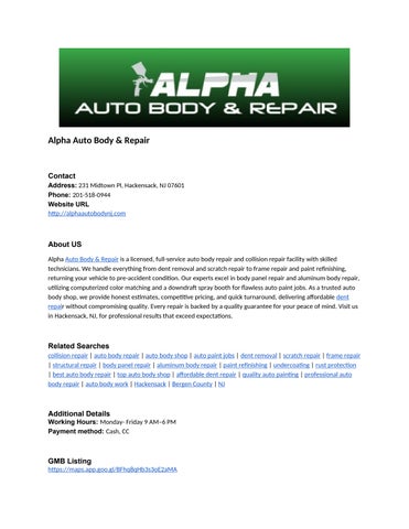 Alpha Auto Body & Repair