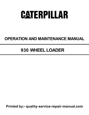 930 Caterpillar Wheel Loader Operation and Maintenance Manual