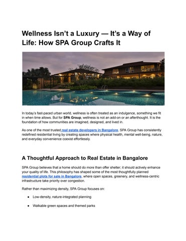 Wellness Isn’t a Luxury — It’s a Way of Life_ How SPA Group Crafts It