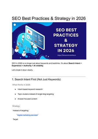 SEO Best practices & strategies in 2026