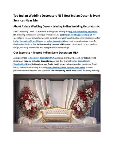 Indian Wedding Decor Edison