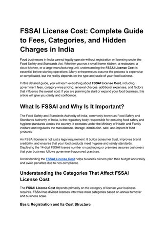 FSSAI License Cost_ Complete Guide to Fees, Categories, and Hidden Charges in India
