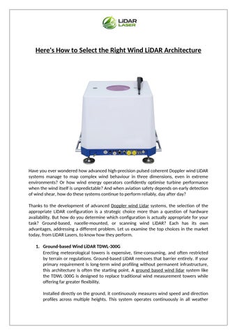 Here's How to Select the Right Wind LiDAR Architecture