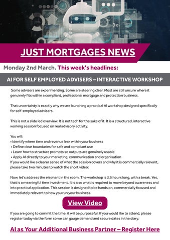 Just an update - Monday 2nd March