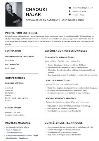 CV Professionnel hajar chaouki