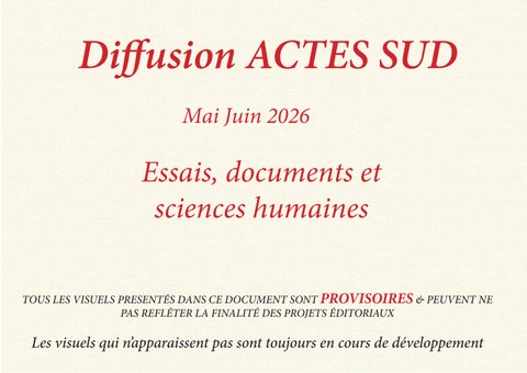 book essais documents sc hum mai juin 2026