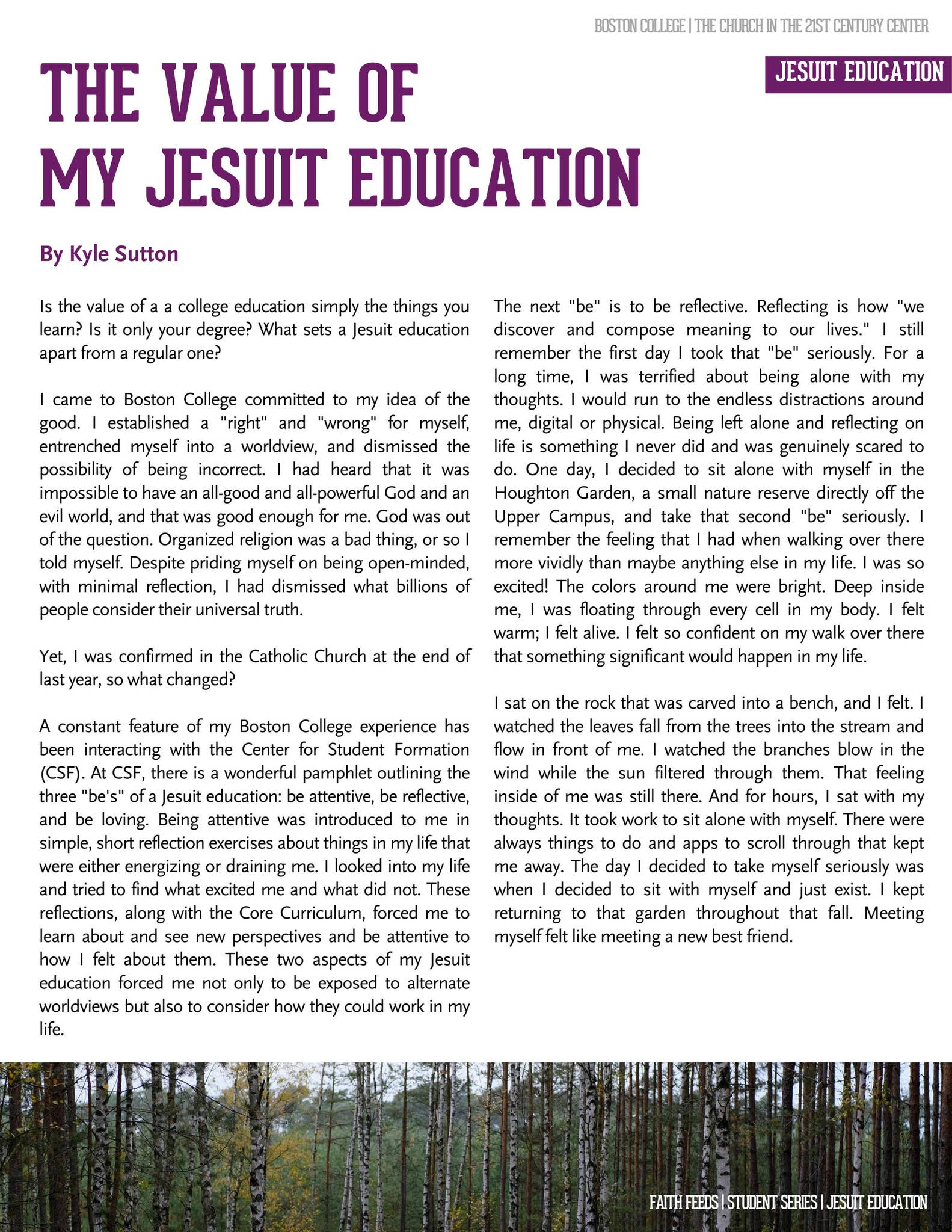 Faith Feeds Student Series: Jesuit Education by The Church in the 21st ...