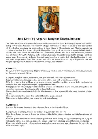 Norwegian - The Epistles of Jesus Christ and Abgarus King of Edessa