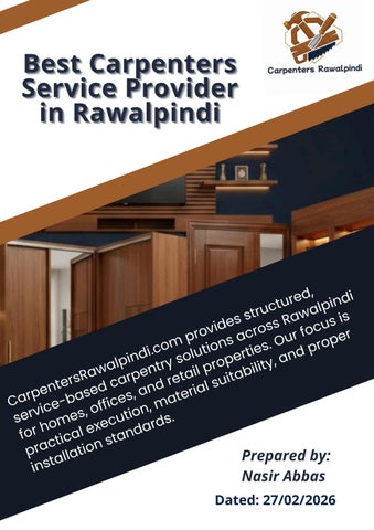 Carpenters Rawalpindi | Trusted Carpenter Services in Rawalpindi