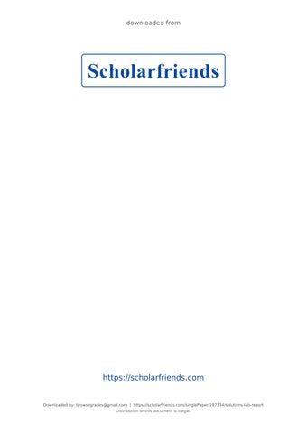 Solutions Lab Report