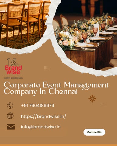 Brandwise – Professional Corporate Event Management Company In Chennai Delivering Powerful Brand Exp