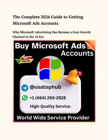 How to Buying Microsoft Ads Accounts in Online Presence with.