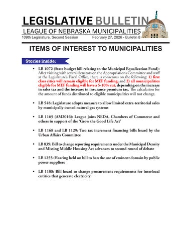 2026 Legislative Bulletin #8