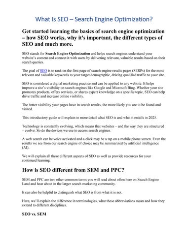 Get started learning the basics of search engine optimization